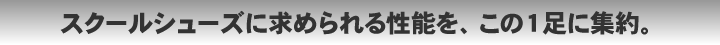 スクールシューズに求められる性能を、この１足に集約。